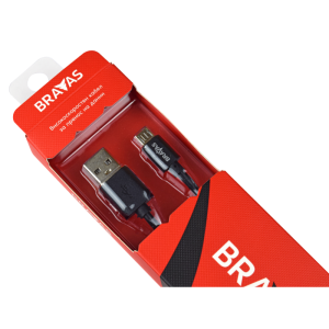 Кабел USB -> microUSB TypeB 1m BRAVAS 0
