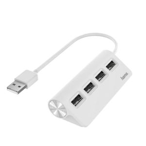 USB хъб HAMA-200120 4x USB 2.0, 480Mbit/s, бял 0