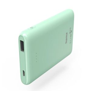 Кликни за увеличение Външна батерия HAMA-201665 Slim-5 HD Power Pack 5000 mAh lime 0