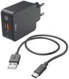 Зарядно устройство 220V USB-C Type-C Qualcomm Quick Charge 3.0 3A + кабел 0