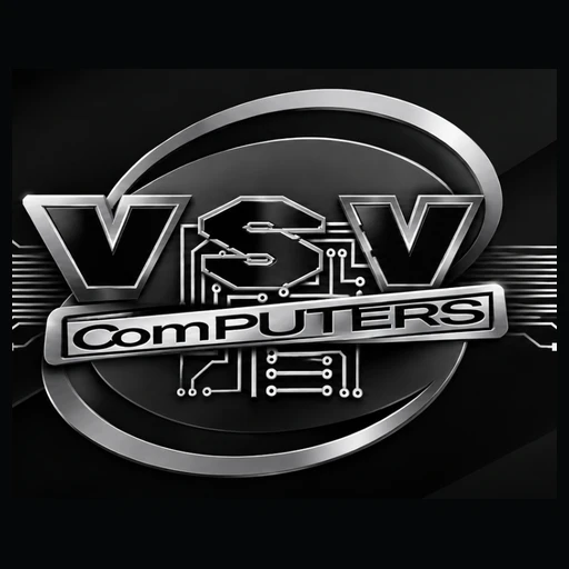 Лого VSV Computers — хромиран квадратен знак