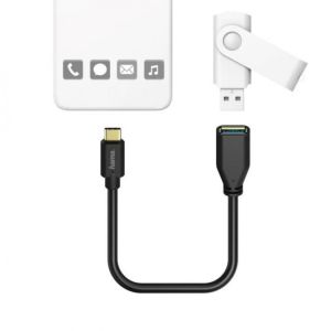Адаптер OTG USB-C мъжко USB-A женско 0,15м черен 0