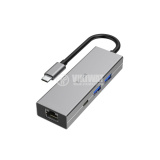 HAMA-200108 4-портов хъб USB-C мултипортс 2xUSB-A USB-C LAN/Ethernet 0