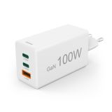 HAMA БЪРЗО ЗАРЯДНО 220V, 100 W GAN, 2X USB-C PD, 1X USB-A QC 0