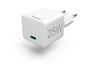 Кликни за увеличение HAMA Бързо мини зарядно 220V USB-C PD/Qualcomm 25W White 0