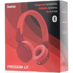 Кликни за увеличение HAMA Слушалки с микрофон Freedom Lit Bluetooth On-Ear червени 0