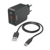 HAMA Зарядно 220V USB-C Type-C Quick Charge 19.5W cabel black 0