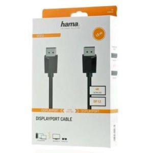 Кликни за увеличение Кабел HAMA-200696 Displayport 1.2 мъжко Displayport 1.2 мъжко, 1,5м двойно-екраниран 0