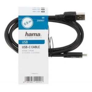 Кабел USB-C мъжко USB 2.0 A 0.9m черен 0