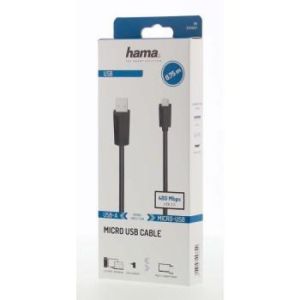 Кабел USB 2.0 micro usb 0.75m позл. конектори екраниран 0