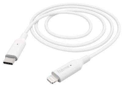 Кликни за увеличение Кабел за зареждане USB-C/ Type-C/ - Lightning 1m , white 0