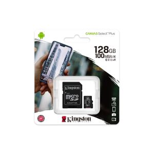 Карта памет Kingston microSDHC 128GB Canvas Plus Class 10 UHS-I с адаптер 0