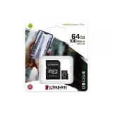 Карта памет Kingston microSDHC 64GB Canvas Plus Class 10 UHS-I с адаптер 0