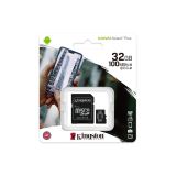 Карта памет microSD 32GB Kingston Canvas Plus Class 10 UHS-I с адаптер 0