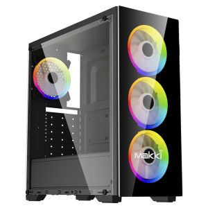 Кликни за увеличение Компютърна кутия Makki ATX A72 aRGB Remote/4fans 0