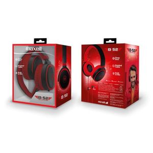 Кликни за увеличение Слушалки с микрофон Maxell B52 черно и червено с големи наушници сгъваеми 0